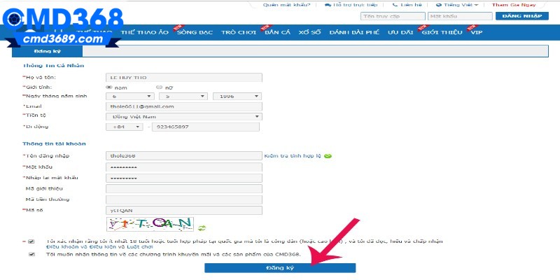 Quy trình đăng ký CMD368